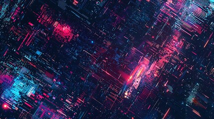 Abstract digital art with vibrant colors and geometric patterns.