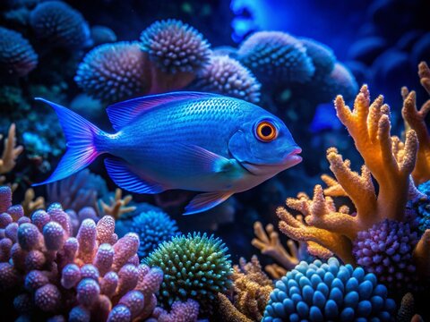 Stunning Night Photography of Pseudomugil Furcatus in Aquatic Habitat