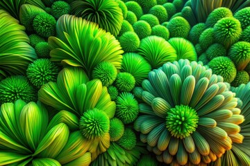 Fototapeta premium Create stunning visuals with this dynamic green abstract texture background, perfect for digital artwork and creative designs that need a burst of vibrancy and imagination.