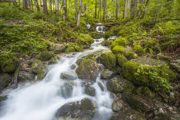 Rothbach Waterfall near Konigssee lake in Berchtesgaden National Park, Germany