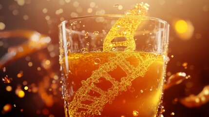 Bioluminescent DNA protein shake with golden helix structures and nanobot gene activators
