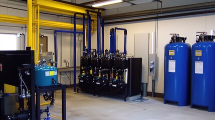 Electro-chlorination process, showcasing the advanced technology of generating chlorine through electrochemical reactions. This method is used for water treatment and disinfection, 