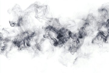 Genuine thick fog or haze displayed on a crisp white background in solitude