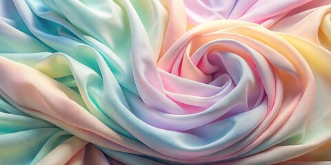 Obraz premium Soft pastel fabric layers swirling together creating a calming background, pastel, fabric, layers, swirling