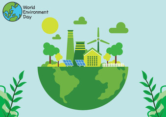 world environment day poster. go green element vector. save our earth. 
