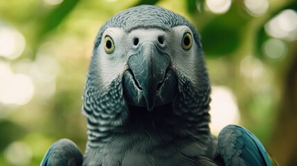 Obraz premium Close Up Portrait of a Grey Parrot