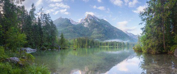 Naklejka premium View of Hintersee lake in Berchtesgaden National Park Bavarian Alps, Germany