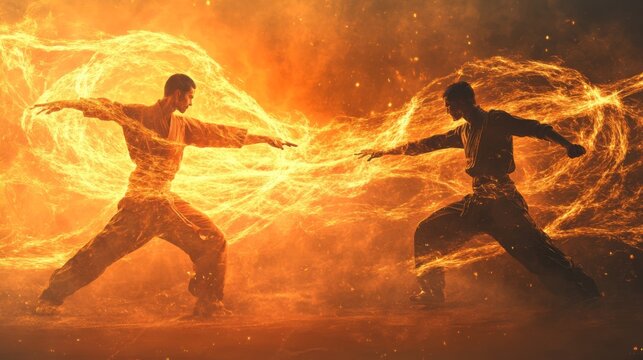 Psychic martial arts tournament featuring visible chi manipulation and telepathic combat sports