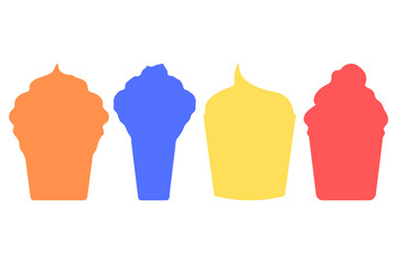 Ice cream illustration design set