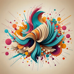 Abstraktion Visualisierung digitaler Wellen auf Beige 1х1. Hintergrund f&uuml;r das Design 10.