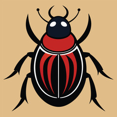 Solid color Scarab Beetle animal vector design