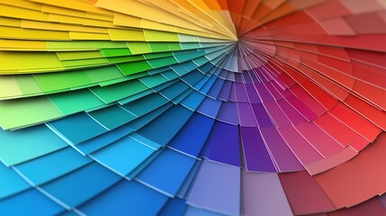 Vibrant color palette showcasing a spectrum of autumn hues including deep oranges, reds, yellows, and earthy browns, capturing the essence of fall in a mystical forest setting. 