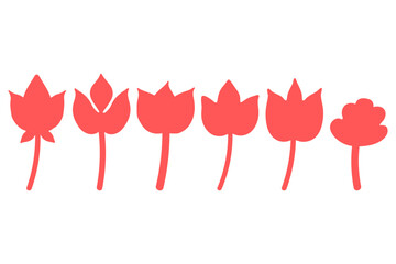 Decorative floral icon set. Nature design