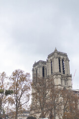 Notre Dame Cathedral on a cloudy day