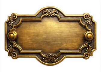 Elegant antique brass nameplate designed for vintage decor and custom projects. Perfect for showcasing names or titles while adding a classic touch to any setting.