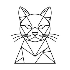 Fototapeta premium Geometrical cat, a minimalist cat