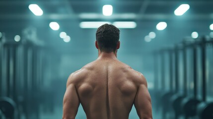 Determined Athlete Training in Modern Gym Environment