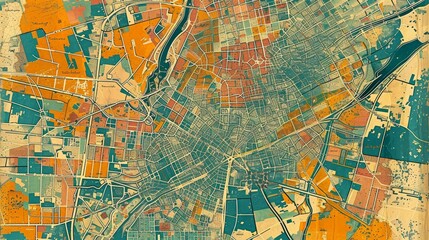 Aerial View of a Sprawling Metropolis Revealing Its Complex Urban Landscape and Interconnected Infrastructure