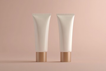 250ml beauty cream tube mockup - front and rear layout