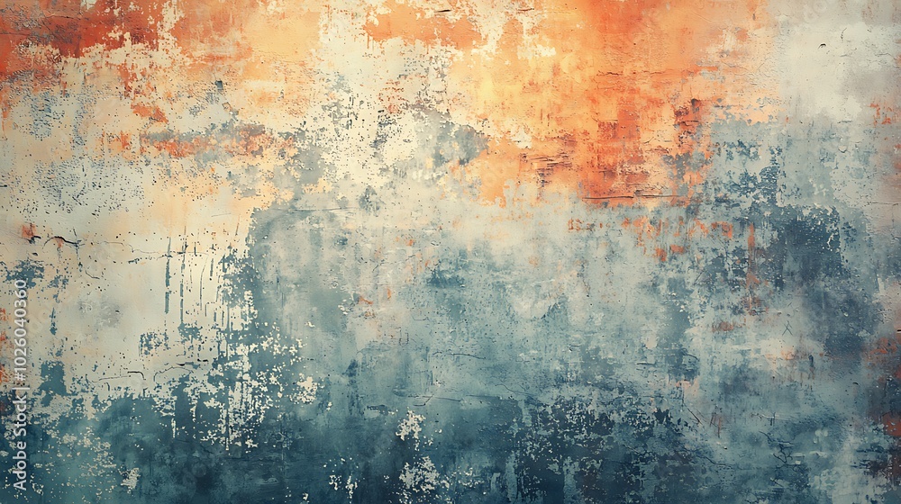 Poster textured abstract background with warm and cool tones.