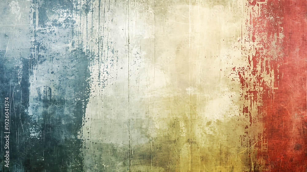 Poster Abstract textured background with faded colors and patterns.