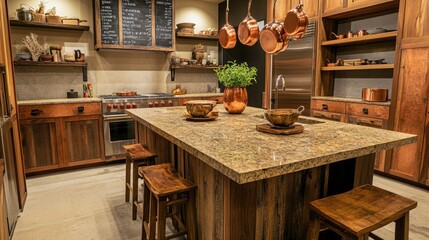 An inviting kitchen incorporating Vietnamese elements