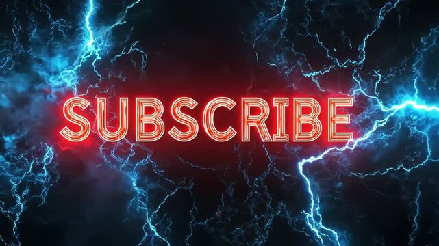 subscribe text on lightening background