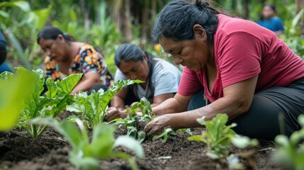 An Indigenous farming community practicing regenerative agriculture, using ancestral knowledge to protect the environment.