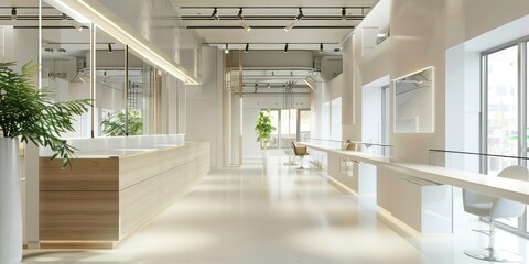 Fototapeta premium A minimalist beauty studio with clean lines and natural light.