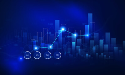 Analysis finance grow graph and market investment. Financial business plan,earnings,sale and strategy. Stock market chart, exchange financial growth diagram