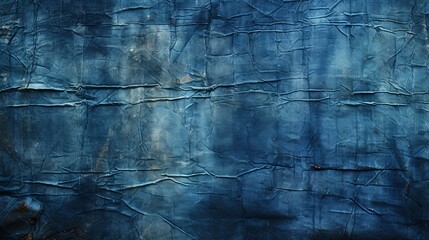 Obraz premium Textured Denim Fabric with Creases and Bleached Spots