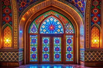Exquisite Islamic single-window architecture, defined by beautiful arches and intricate lighting details, offers a mesmerizing fusion of cultural significance and aesthetic brilliance in its design.