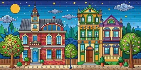 Naklejka premium Architectural Differences Task Coloring Page for Creative Learning