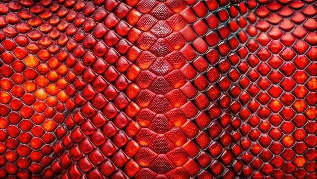 Eye-catching red snake skin design highlighting intricate surface patterns, perfect for your creative projects. This textured elegance adds a bold touch to any artistic concept.