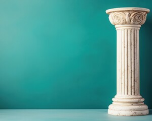 Obraz premium Elegant Column with Turquoise Background for Design Use