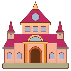 Mansion House Flat vector illustration  on a white background