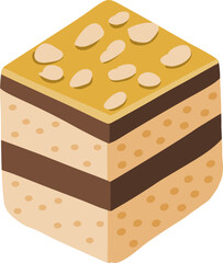 Honey cake with almond