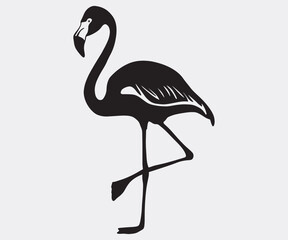 Adobe Illustrator ArFlamingo silhouettes of birds, Flamingo silhouettes, large pack of vector silhouette design, isolated white background artwork