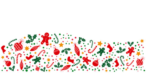 Christmas ornament decoration illustration. Merry Christmas decorative pattern for Holiday design. Vector illustration.