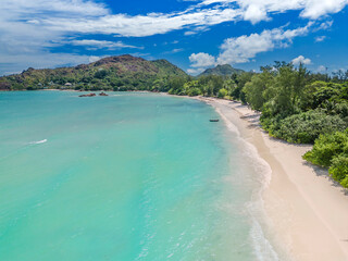 View of Cote D'Or Beach Praslin Island Seychelles © ewelinaf