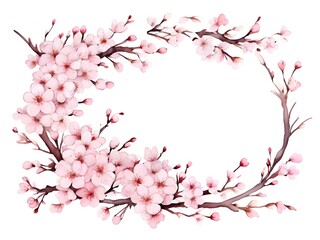 Cherry Blossom Sakura Flower Wreath Frame