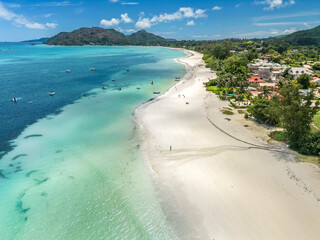 View of Cote D'Or Beach Praslin Island Seychelles © ewelinaf