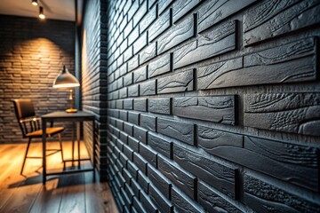 Obraz premium Black Brick Wallpaper Textures for Modern Interior Design Inspiration