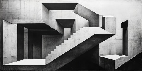 Fototapeta premium Angular Vortex of Precision in Abstract Architectural Design