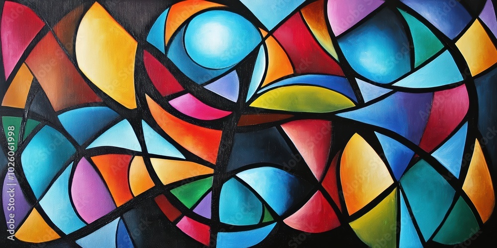 Poster fragmented rhythms abstract patterns in motion