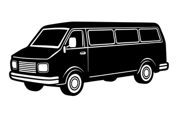 Van vector silhouette illustration on white background