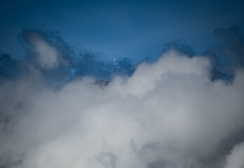 A tower in the clouds