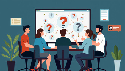 Team Presenting Project Strategy in Office