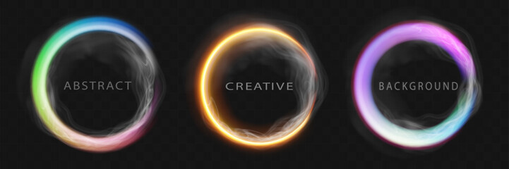 Light abstract circle with smoke. Abstract creative background.Vector illustration.
