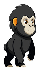 Obraz premium baby gorilla vector, mountain gorilla vector art isolated on white